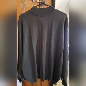 Grant Thomas Mock Neck Brown Sweater